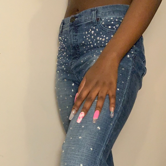 Wide leg Rhinestone  Pants - Picture 2 of 4
